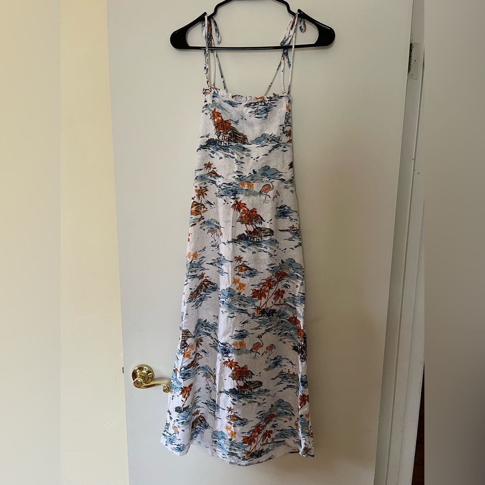 Free People Blue and Orange Scenic Maxi Dress